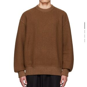 System Homme Brown Wool Crewneck Sweater - Size 46 (XS) - Oversized Fit